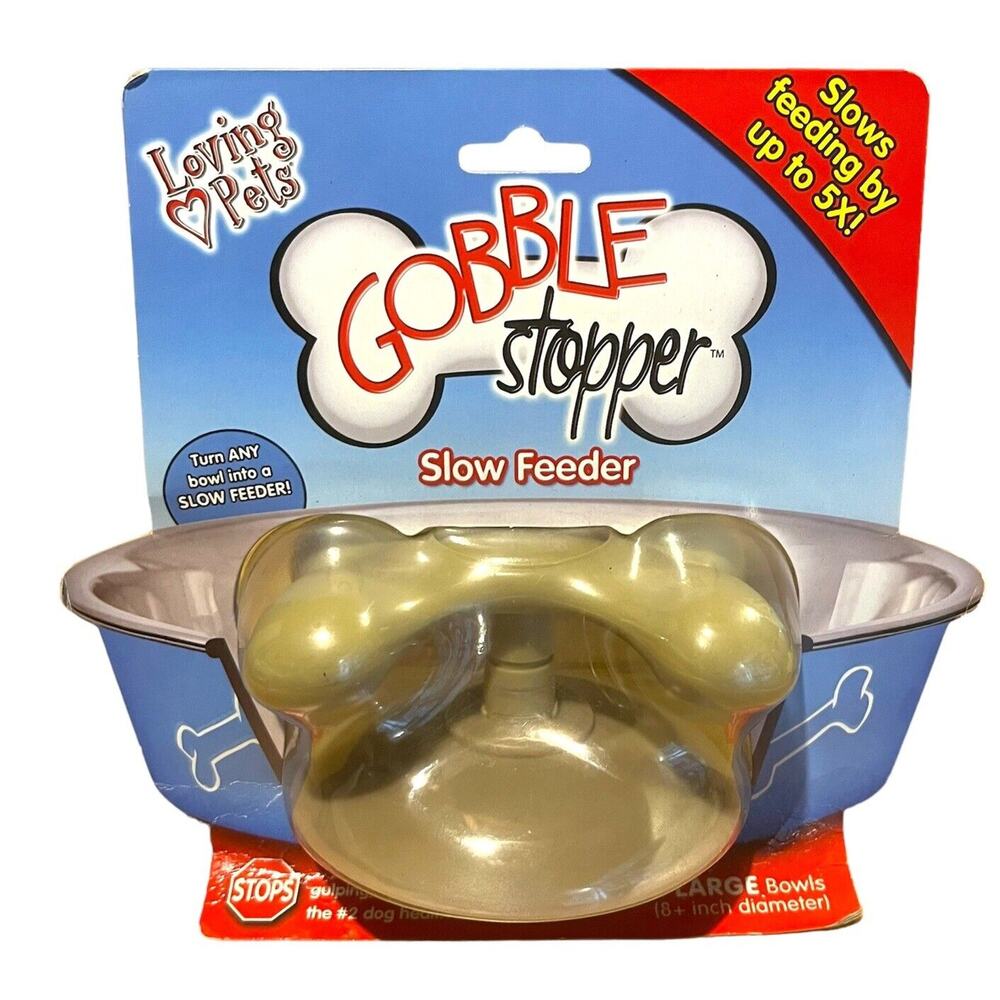 Loving Pets Dog Bone Gobble Stopper Slow Feeder Large Bowls 8+ Inch